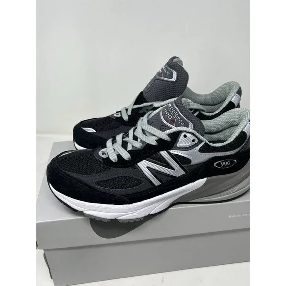 New Balance 990v6 990 Made in USA SZ 6.5 Womens Black White Silver w990BK6 Shoes - Picture 8 of 13